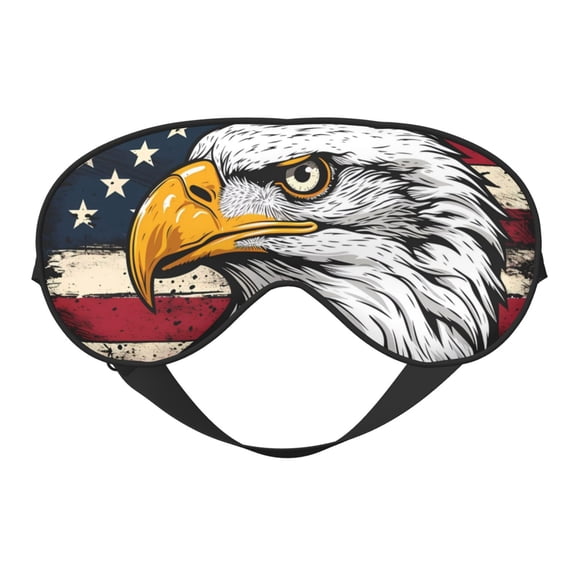Fuzoiu American Bald Eagle Print Sleep Masks,Eye Masks with Adjustable Strap for Sleeping,Night Eye Shade for Women Men,Eye Cover for Full Night's Sleep, Travel and Nap