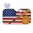 thumbnail image 1 of Fuzoiu American Flag And Baseball Print Car Windshield Sun Shade,Block Uv Rays Sunshade,Foldable Front Window Sun Visor Protector for Car,SUV,Truck-Keep Vehicle Cool-American Flag And Baseball, 1 of 8