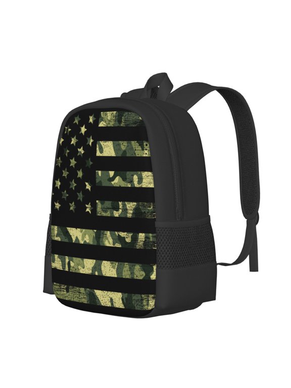 American Flag Camo Print Large Capacity Backpack,Travel Backpack,Laptop Bag,College School Rucksack Bag,for School, Travel & Outdoor Activities