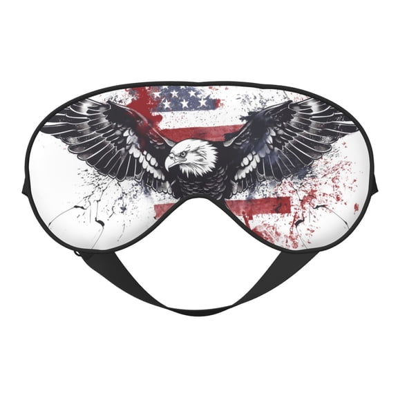 Fuzoiu American Flag Eagle Art Print Sleep Masks,Eye Masks with Adjustable Strap for Sleeping,Night Eye Shade for Women Men,Eye Cover for Full Night's Sleep, Travel and Nap