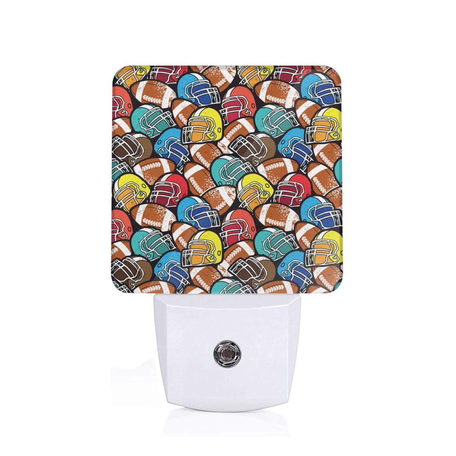 Fuzoiu American Football Print Dusk to Dawn LED Night Light with Light ...