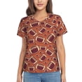 thumbnail image 1 of Fuzoiu American Football1 Print Women's Classic V-Neck T-Shirt, Short Sleeve V Neck Tees for Casual Everyday Wear,Casual Fit Tee,Summer Fashion Tops-X-Large, 1 of 5