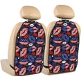 thumbnail image 1 of Fuzoiu American With Lips Print 2 Pack Kick Mat Back Seat Protector With 3 Storage Pockets, Universal Car Seat Back Organizer For Kids Pets, Waterproof Backseat Protector For Most Car, 1 of 8