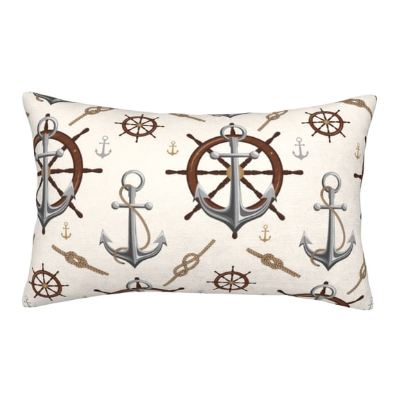 Fuzoiu Anchor with Rope Print Fuzzy Pillowcases, Super Soft Pillow Case Cover with Zipper for Bedroom, Sofa, Couch,Cozy Pillow Shams for All Seasons-20"x30"