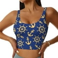 thumbnail image 1 of Fuzoiu Anchors and Nautical Print Women's Sports Vest,U-Back Sports Tank,Gym Vests,Athletic Sleeveless Shirts,Exercise Undershirts,Yoga, Gym, and Dance Wear-Large, 1 of 8
