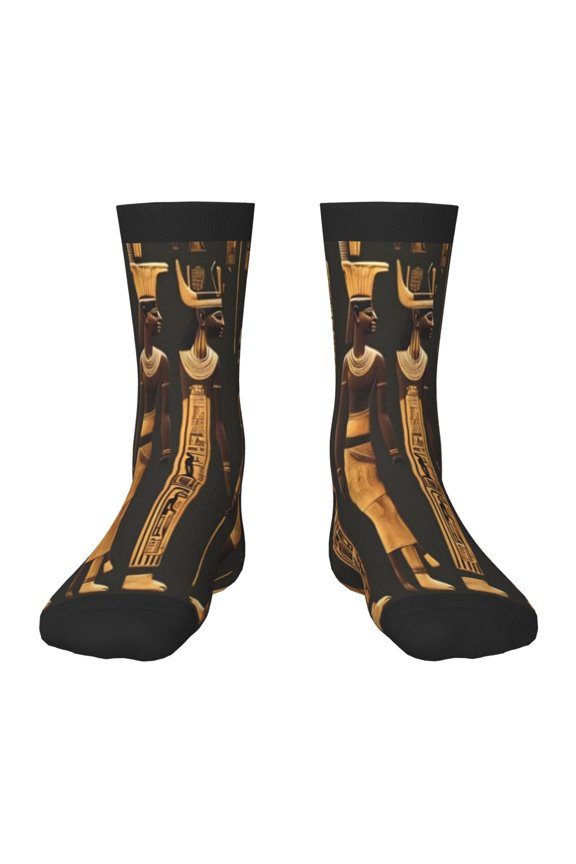Ancient Egyptian Hieroglyph Print Kids Socks For Boys Girls,Grip Crew Socks with Non Slip,Lightweight Stretch Crew Socks,Toddlers Crew Boot Socks