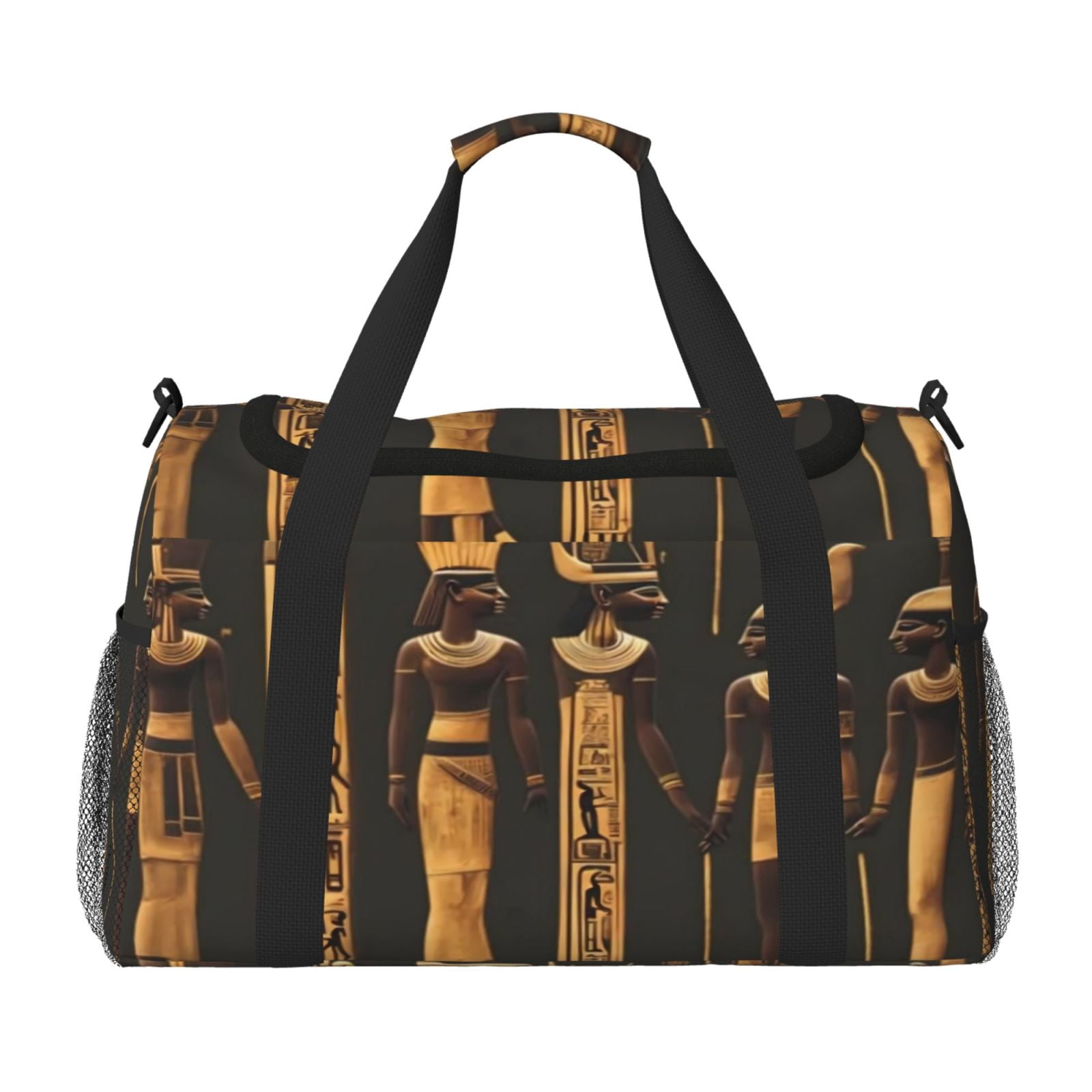 Fuzoiu Ancient Egyptian Hieroglyph Print Travel Duffle Bag,Carry On Tote Bags,Duffel Bag,Sport Gym Bag, Hospital Bag for Labor and Delivery, Overnight Bag,Luggage Bag