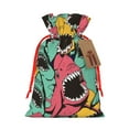 thumbnail image 1 of Fuzoiu Angry Shark Pattern Print Christmas Gift Bag,Burlap Gift Bag with Drawstring Closure & Hang Tag,Perfect for Holidays, Birthdays, and Special Occasions-Small, 1 of 7