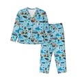 thumbnail image 1 of Fuzoiu Animal Pirate Print Women's Long-Sleeved Pajama,Lounge Button Down Nightwear,Womens Notch Collar Pajama Set-Medium, 1 of 7