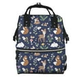 thumbnail image 1 of Fuzoiu Animals And Wildflowers Print Diaper Bag Backpack,Baby Essentials Travel Tote,Multi function Waterproof Diaper Bag, Travel Essentials Baby Bag - Unisex, 1 of 6