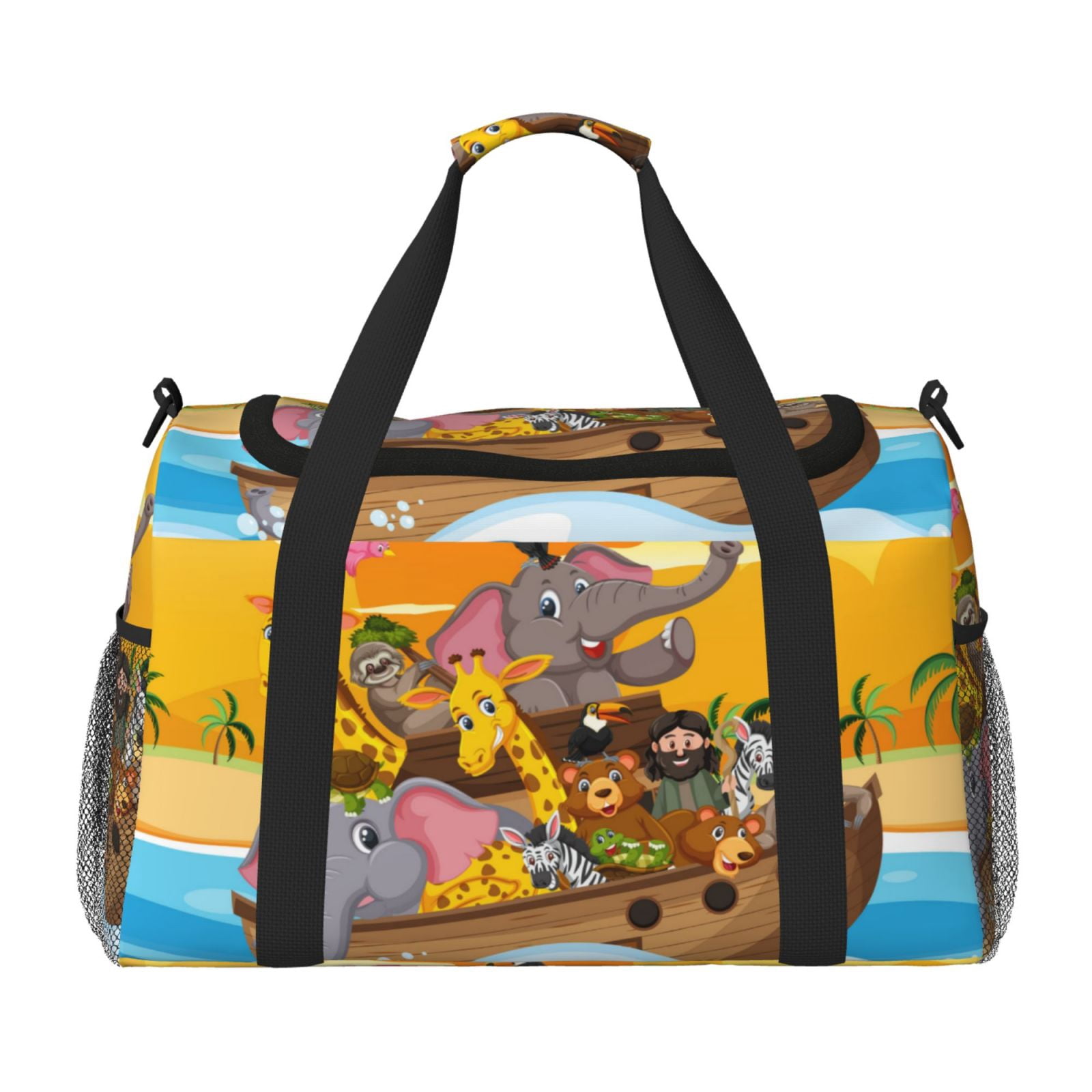 Fuzoiu Animals on Noah's Ark1 Print Travel Duffle Bag,Carry On Tote Bags,Duffel Bag,Sport Gym Bag, Hospital Bag for Labor and Delivery, Overnight Bag,Luggage Bag