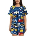 thumbnail image 1 of Fuzoiu Animals Rescue Team Print Women's Short-Sleeved Pajama Set,Lounge Sleepwear Set,Womens Pajama Sets 2 Piece,Button-Up Top and Shorts with Pockets-4X-Large, 1 of 7
