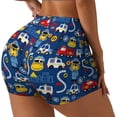 thumbnail image 1 of Fuzoiu Animals Rescue Team Print Women's Workout Shorts,Workout Biker Shorts Women,Exercise Fitness Shorts,Scrunch Short, Athletic Shorts for Gym Yoga Running Sport Active-Large, 1 of 8