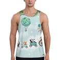 thumbnail image 1 of Fuzoiu Animals Riding Across The Sky Print Men's Workout Tank Tops,Sleeveless Gym Shirt Quick Dry,Fitness Bodybuilding T-Shirt,Muscle Athletic Workout Tee-Small, 1 of 7