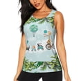 thumbnail image 1 of Fuzoiu Animals Riding Across The Sky Print Women's Workout Tank Top,Athletic Racerback Sports Tank,Tops Sleeveless Running Loose Fit Yoga Tops,Active Shirts for Yoga, Running, and Gym-X-Large, 1 of 7