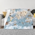 thumbnail image 1 of Fuzoiu Animals Travel World Map Print Flannel Blanket,Throw Blanket,Flannel Home Decor,Fleece Bed Blankets,Cozy Soft Blanket for Bed, Sofa, Camping, and Travel-40"x30", 1 of 6