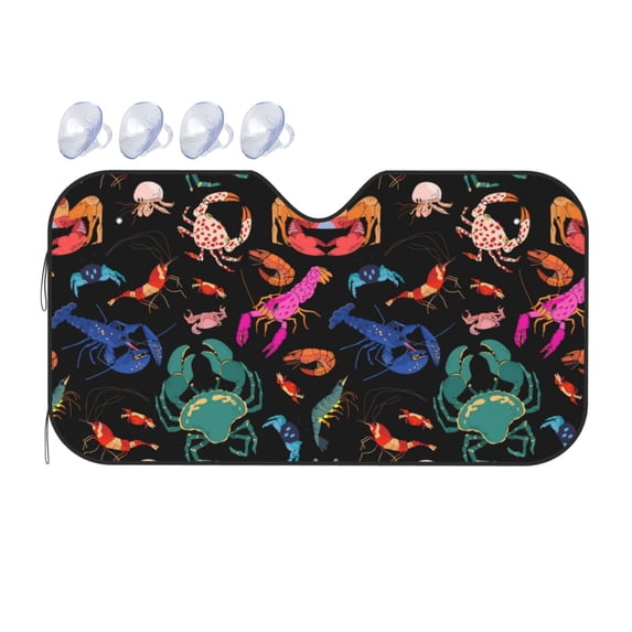 Fuzoiu Animals Under Water Print Car Windshield Sunshade,Foldable Reflective Sun Visor,Windshield Sun Shade,UV Rays Sun Visor Shade,Auto Front Sun Shield Shade-Medium