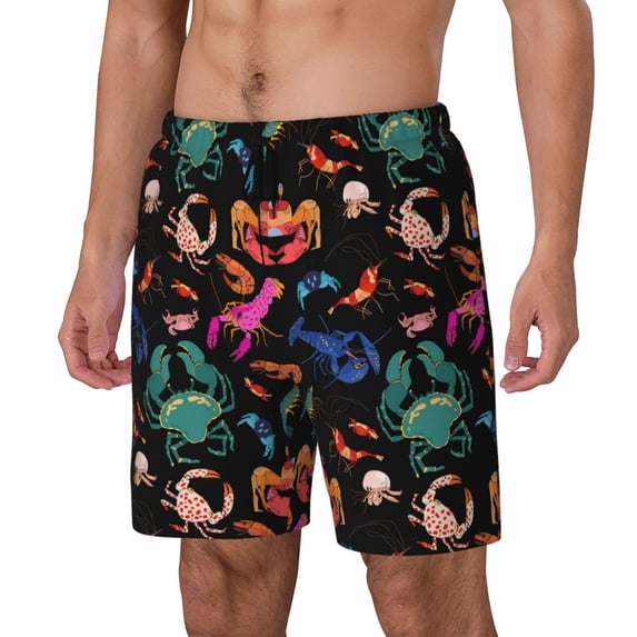 Fuzoiu Animals Under Water Print Men's Swim Shorts,Quick-Dry Double-Layer Swim Trunks,Board Trunks,Beach Shorts Swimwear Bathing Suits-3X-Large