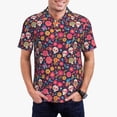 thumbnail image 1 of Fuzoiu Apricot color Skull flower Print Men's Polo Shirts Short Sleeve,Golf Shirts for Men,Mens Golf Shirt Moisture Wicking Quick-Dry-Large, 1 of 6