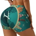 thumbnail image 1 of Fuzoiu Around The Planet Print Women's Workout Shorts,Workout Biker Shorts Women,Exercise Fitness Shorts,Scrunch Short, Athletic Shorts for Gym Yoga Running Sport Active-XX-Large, 1 of 8