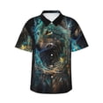 thumbnail image 1 of Fuzoiu Artistic Light Dot Wolf、 Print Hawaiian Shirt for Men, Summer Beach Casual Short Sleeve Button Down Shirts, Men’s Beach Summer Shirts with Pocket,Small, 1 of 7