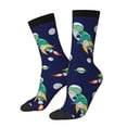 thumbnail image 1 of Fuzoiu Astronaut Dinosaur and Space Print Athletic Crew Socks for Men & Women,Casual Crew Socks,Above Ankle Crew Socks for Business, Casual, 1 of 6