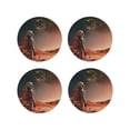 thumbnail image 1 of Fuzoiu Astronaut On Mars A Print Leather Coasters Set,Drink Coasters Set of 4,for Tabletop Protection, Durable PVC Coasters,Home Décor and Housewarming Gift-Round Shape, 1 of 6