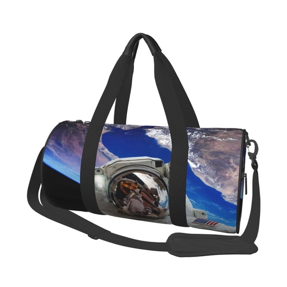 Fuzoiu Astronaut in Outer Space Print Travel Bag, Large Capacity Travel Bag, Sports Gym Bag, Travel Duffel Bag, Weekender Overnight Bag for Women and Man
