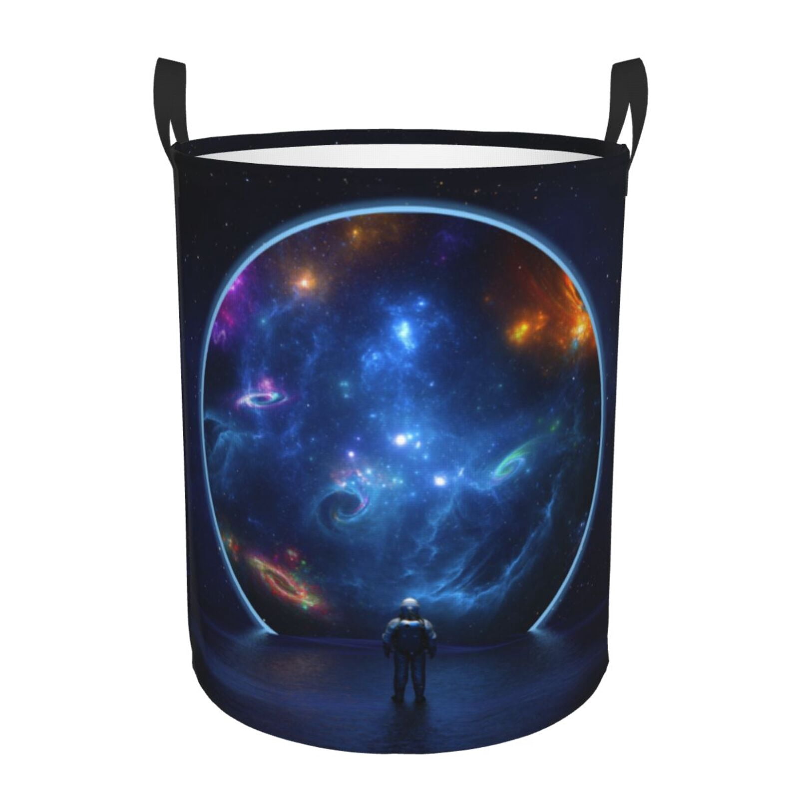 Gallery Detail: Fuzoiu Astronaut Print Circular Hamper Laundry Basket With Handle