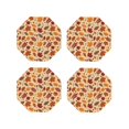thumbnail image 1 of Fuzoiu Autumn Leaves 2 Print Leather Coasters Set,Drink Coasters Set of 4,for Tabletop Protection, Durable PVC Coasters,Home Décor and Housewarming Gift-Octagon, 1 of 6