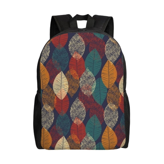 Fuzoiu Autumn Leaves Print Laptop Backpack,Work Business Backpacks, Large Capacity Nurse Bag College Bookbag for School, Waterproof Casual Daypack for Travel