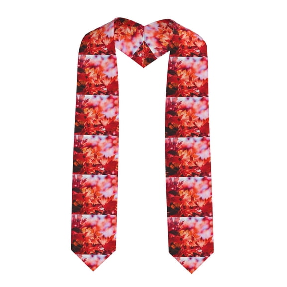 Fuzoiu Autumn Maple Leaves Print Graduation Sash,Graduation Stole,Unisex Adult Graduation Stole Shawl 91" Long,for Academic Commencements Shawl-Sharp Corner