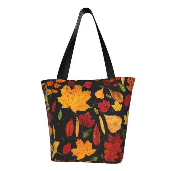 Fuzoiu Autumn Maple Leaves A Print Large Capacity Shoulder Bag for Women,Large Capacity Office Purse,Laptop Tote Bag,Casual Everyday Tote for Work Beach Travel and Shopping Grocery