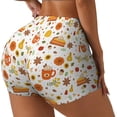 thumbnail image 1 of Fuzoiu Autumn Print Women's Workout Shorts,Workout Biker Shorts Women,Exercise Fitness Shorts,Scrunch Short, Athletic Shorts for Gym Yoga Running Sport Active-X-Large, 1 of 8