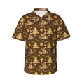 thumbnail image 1 of Fuzoiu Autumn With Pumpkin Harvest Print Hawaiian Shirt for Men, Summer Beach Casual Short Sleeve Button Down Shirts, Men’s Beach Summer Shirts with Pocket,XX-Large, 1 of 7