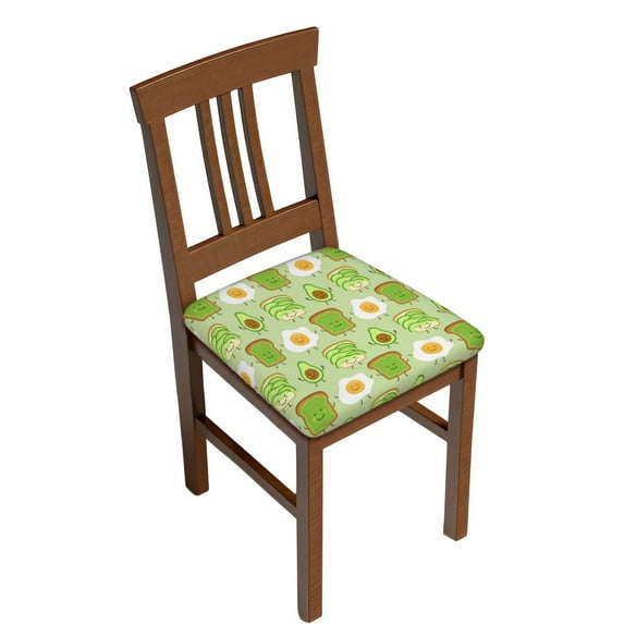 Fuzoiu Avocado And Toast Print Square Cushion Cover,Couch Cushion Covers, Stretch Seat Slipcover for Dining Chairs, Banquets, and Home Decor-Two Pieces