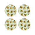 thumbnail image 1 of Fuzoiu Avocado Doing Sport Print Leather Coasters Set,Drink Coasters Set of 4,for Tabletop Protection, Durable PVC Coasters,Home Décor and Housewarming Gift-Round Shape, 1 of 6