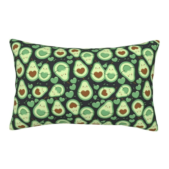 Fuzoiu Avocado Heart Print Fuzzy Pillowcases, Super Soft Pillow Case Cover with Zipper for Bedroom, Sofa, Couch,Cozy Pillow Shams for All Seasons-14"x20"