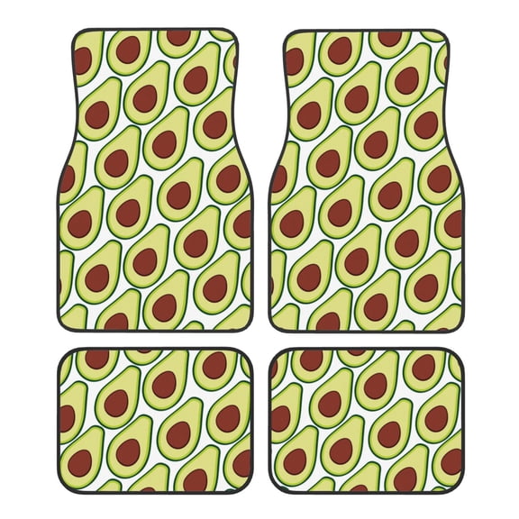 Fuzoiu Avocado Print Carpet Floor Mats for Car,Car Foot Mat Set,Universal Fit 4 Piece Mat Pad Set,Fits Most Cars Trucks Vans Sedans SUV Auto Carpet Mat Se