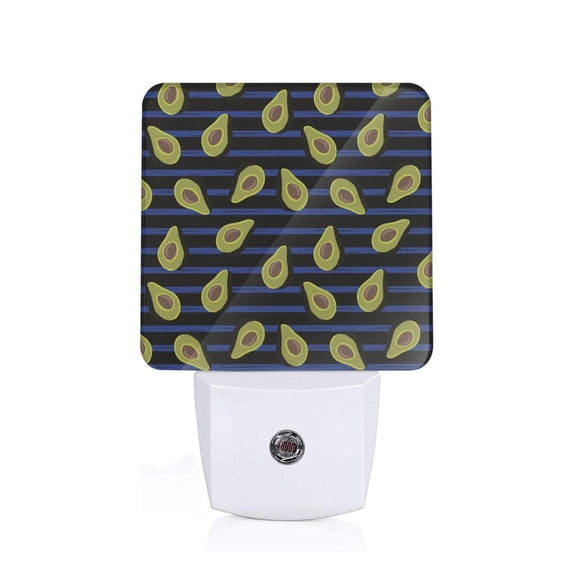 Fuzoiu Avocado Print Dusk to Dawn LED Night Light with Light Sensor, Energy-Efficient Touch-Safe Night Lamp for Home, Office, and Kids' Rooms-US