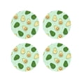 thumbnail image 1 of Fuzoiu Avocado Print Leather Coasters Set,Drink Coasters Set of 4,for Tabletop Protection, Durable PVC Coasters,Home Décor and Housewarming Gift-Round Shape, 1 of 6