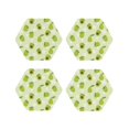thumbnail image 1 of Fuzoiu Avocado With Leaf And Flower Print Leather Coasters Set,Drink Coasters Set of 4,for Tabletop Protection, Durable PVC Coasters,Home Décor and Housewarming Gift-Hexagon, 1 of 6