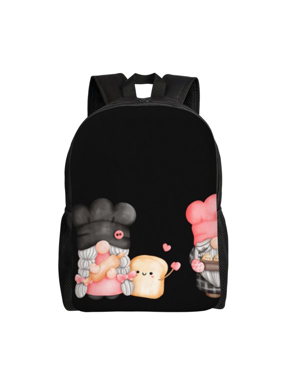 Baker Gnome Print Laptop Backpack,Work Business Backpacks, Large Capacity Nurse Bag College Bookbag for School, Waterproof Casual Daypack for Travel