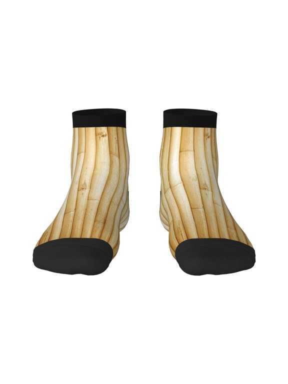 Bamboo Wall Print Adult Socks, Crew Moisture-wicking Socks, Unisex Cushion Crew Socks,Casual Sports Ankle Socks