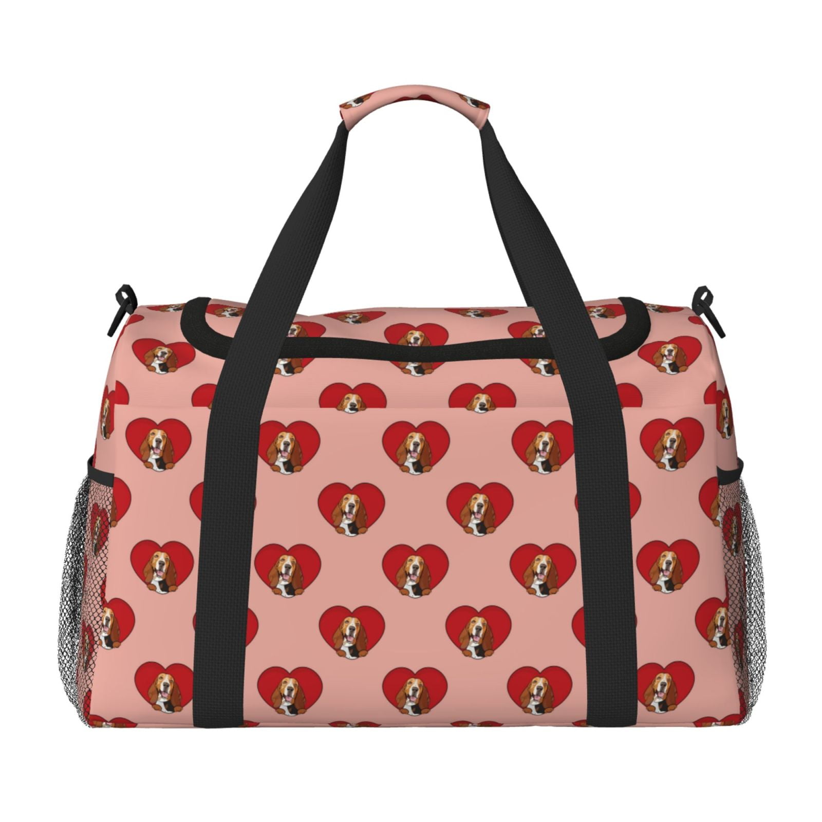 Fuzoiu Basset hound dog with paw Print Travel Duffle Bag,Carry On Tote Bags,Duffel Bag,Sport Gym Bag, Hospital Bag for Labor and Delivery, Overnight Bag,Luggage Bag