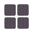thumbnail image 1 of Fuzoiu Bat Purple Print Leather Coasters Set,Drink Coasters Set of 4,for Tabletop Protection, Durable PVC Coasters,Home Décor and Housewarming Gift-Square, 1 of 6