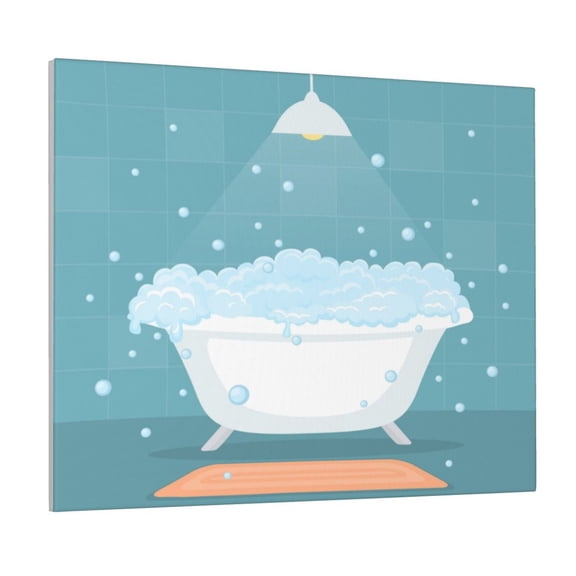 Fuzoiu Bathtub with Soap Bubbles Print Canvas Wall Art for Bathrooms,Wall Decor for Bedroom,Framed Artwork for Wall,Modern Wall Decorations Prints Picture for Kitchen Home
