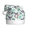 thumbnail image 1 of Fuzoiu Bears and Tropical Leaves Print Santa Hat Christmas Hat for Adults,Santa Hats with Pompom, Unisex Xmas Holiday Hat for Christmas New Year Festive Party Supplies, 1 of 6