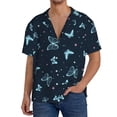 thumbnail image 1 of Fuzoiu Beautiful Butterflies Print Men's Casual Short,Men's Short Sleeve Shirt,Mens Casual Button Down Shirts,Cuban Collar Summer Shirt for Beach, Vacation, and Outdoor Activities-X-Large, 1 of 5