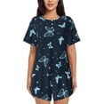 thumbnail image 1 of Fuzoiu Beautiful Butterflies Print Women's Short-Sleeved Pajama Set,Lounge Sleepwear Set,Womens Pajama Sets 2 Piece,Button-Up Top and Shorts with Pockets-3X-Large, 1 of 7